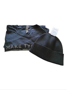 Next Level Apparel Black Shirt Size XXL Pre-owned And Time And Tru Knit Beanie -